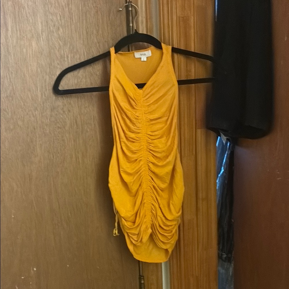 A.L.C. Yellow Ruched Sleeveless Top